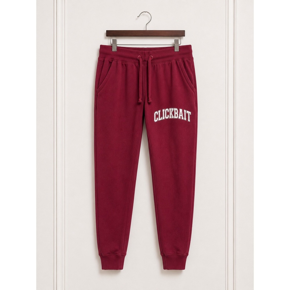Clickbait David Dobrik Sweatpants Sz‎ S Authorized Fanjoy Burgundy Pants